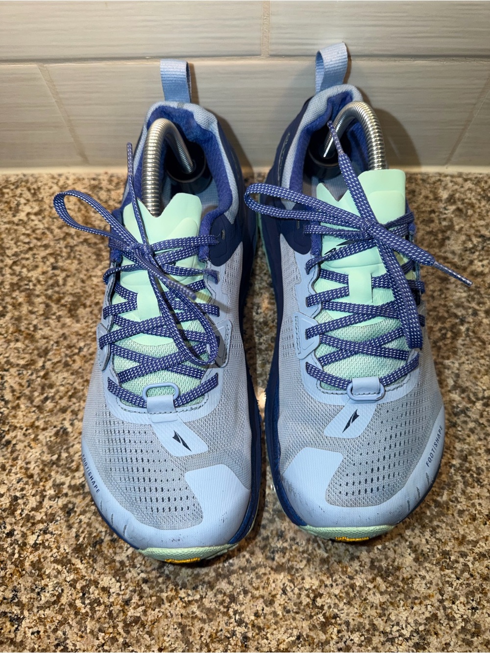 Altra Olympus 4 Trail Shoes - Light Gray, Navy & Mint - Picture 4 of 15